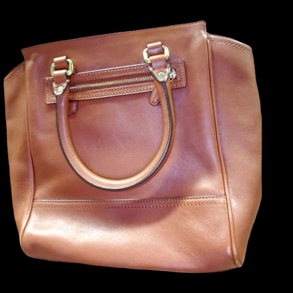 Tan Brown Genuine Leather COACH Crossbody Bag